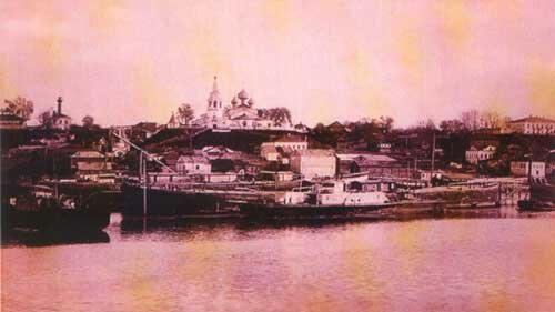 Вид Городца с Волги.