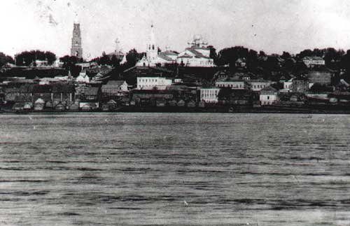 Вид Городца с Волги.