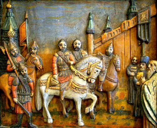 Вьезд Дмитрия Пожарского и Козьмы Минина в Москву.