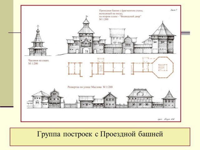 Группа построек с Проездной башней.