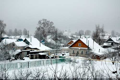 Вид на церковь Михаила Архангела с городского вала.